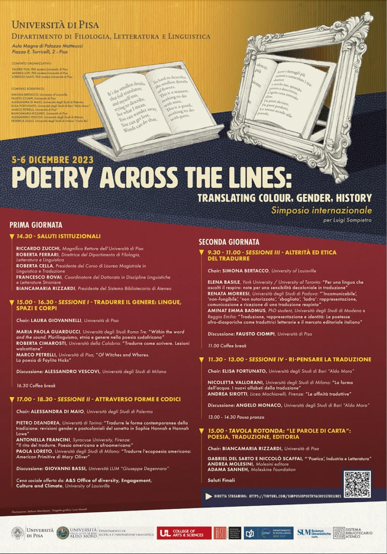 Poetry Across the Lines, 5-6 December, University of Pisa